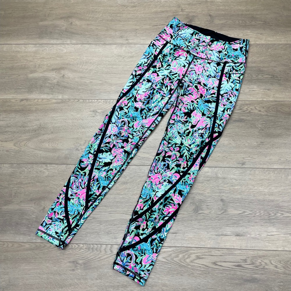 Lilly Pulitzer Luxletic Leggings Women S Multicolor Floral Tropical Activewear